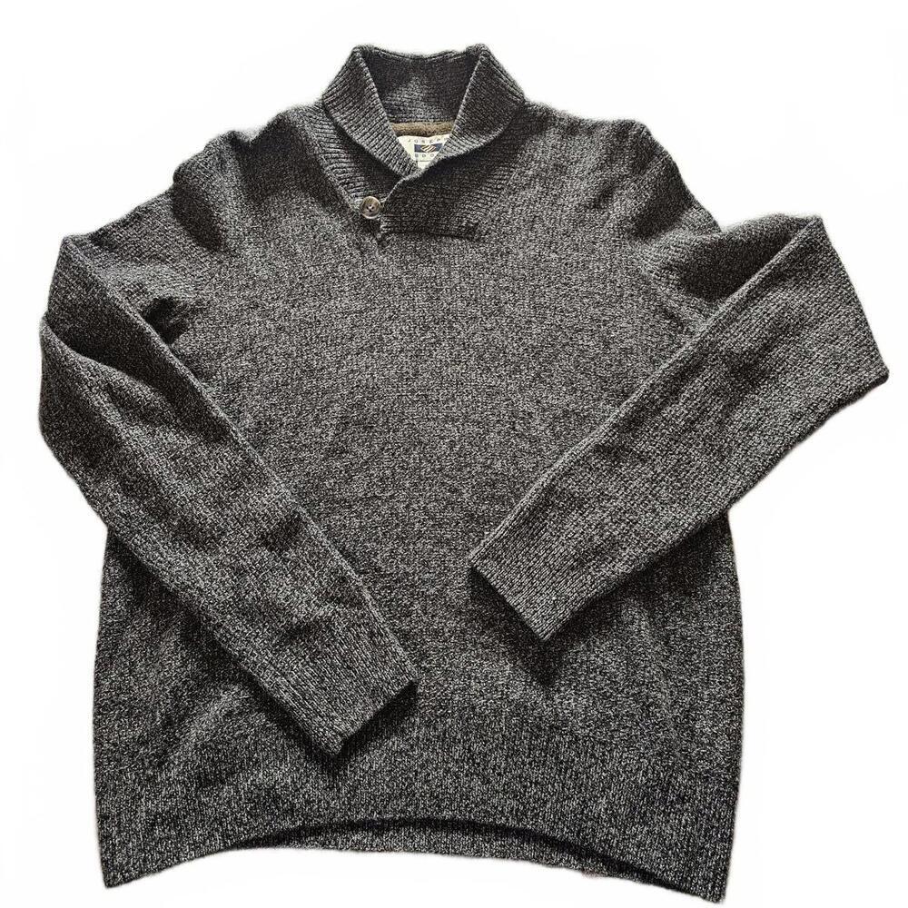 Joseph Abboud Men's Medium Gray Wool Nylon Sweater with Shawl Collar